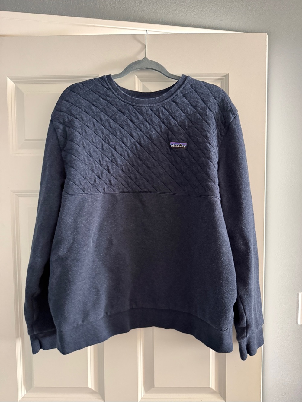 Patagonia Navy Quilted Chest Crewneck Sweatshirt